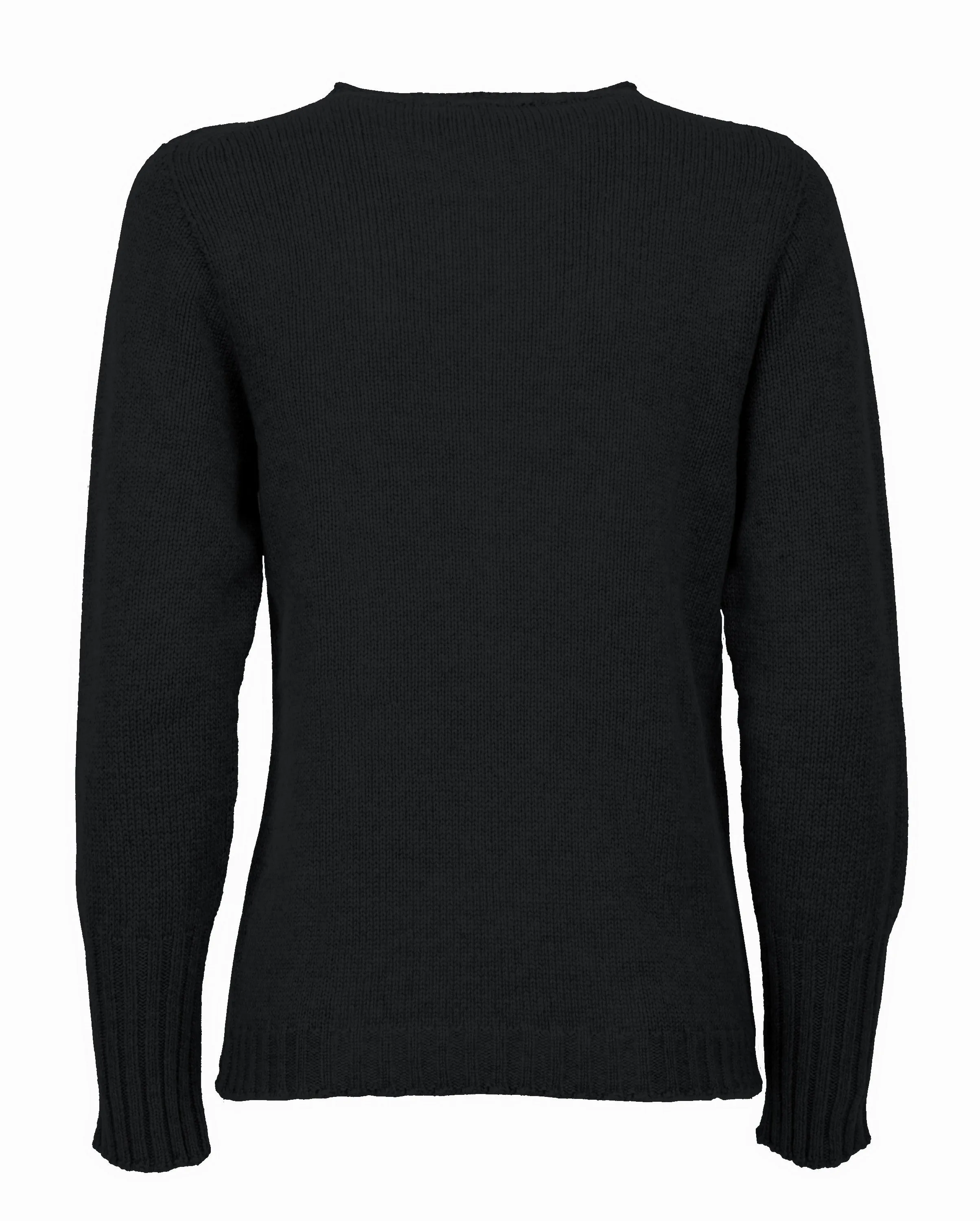 Women's Pure Cashmere Crew Neck Sweater Black