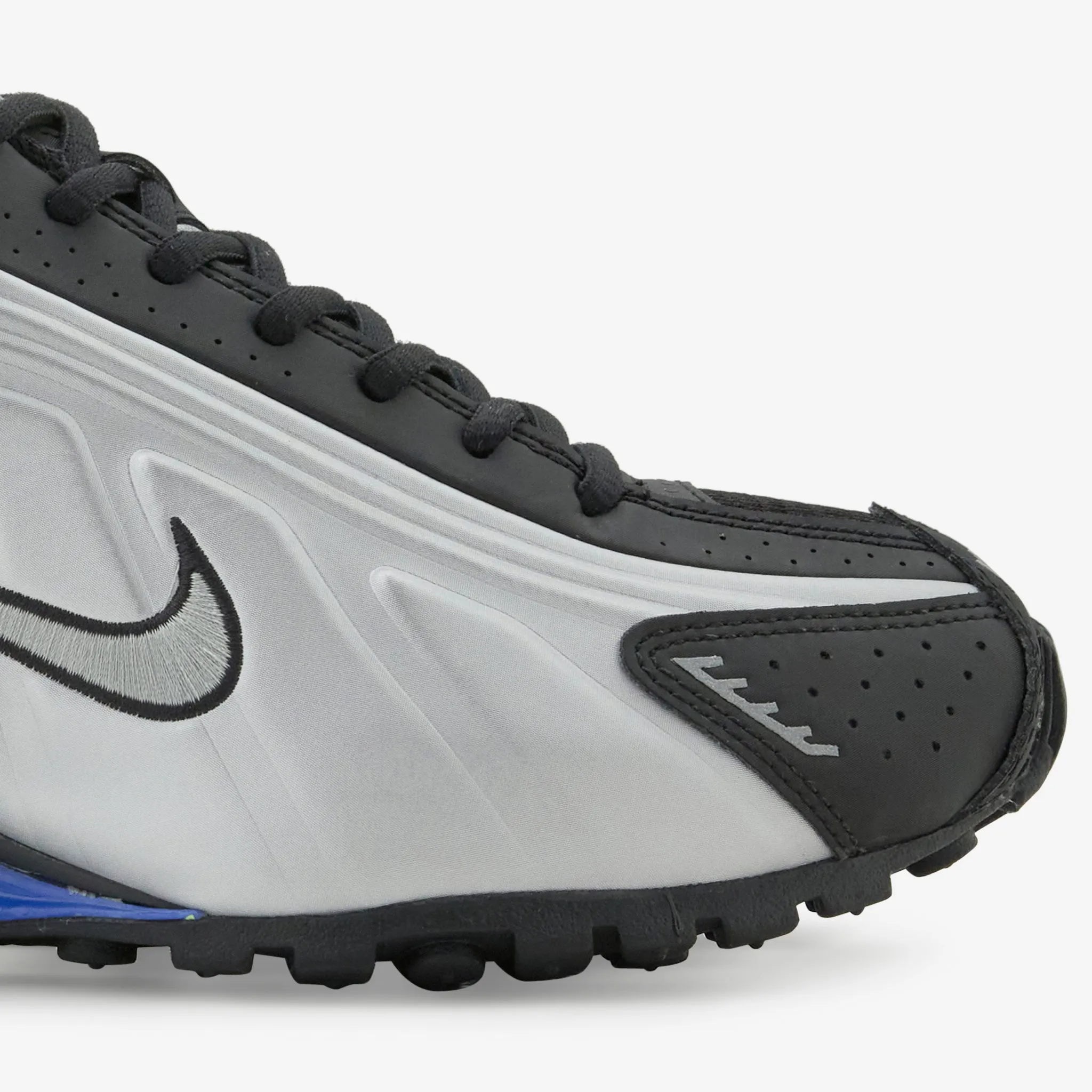 Women's Shox R4 Black | Metallic Silver | Racer Blue