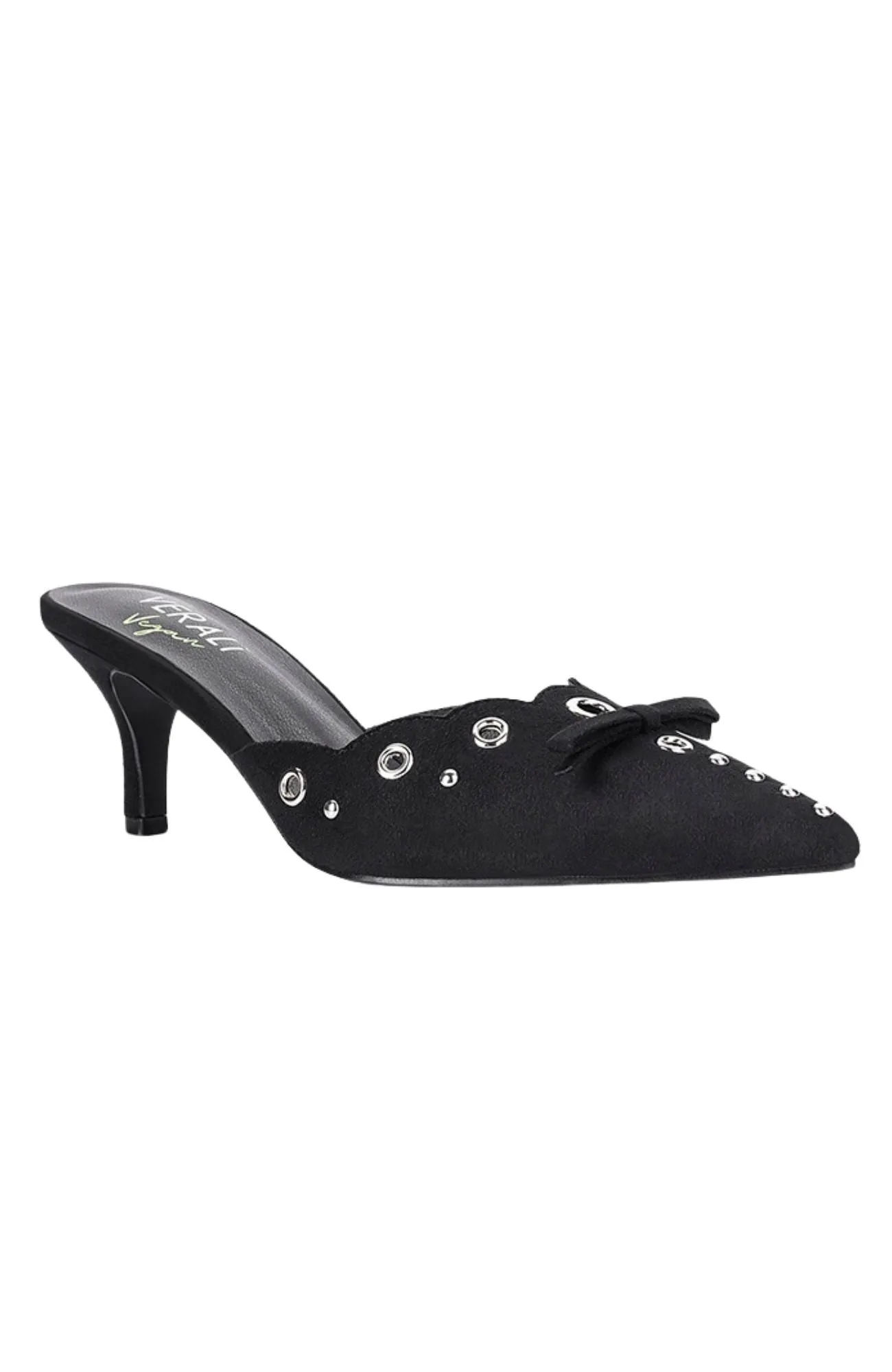 Ziggy Point Toe Kitten Heel Black Micro